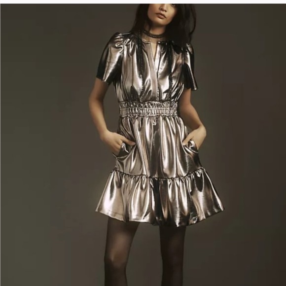 Anthropologie Somerset metallic faux leather dress - Picture 1 of 5